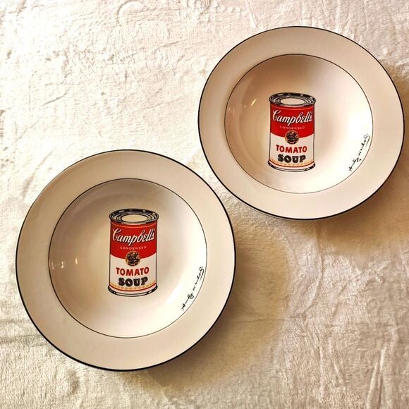 Block Andy Warhol Campbell's Tomato Soup Set of Two Soup/Salad Bowls - Picture 1 of 5